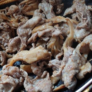 舞茸と豚肉のバターポン酢炒め☆